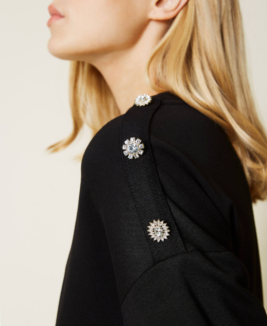 Abito con bottoni gioiello Nero Donna 212LL2FHH-04