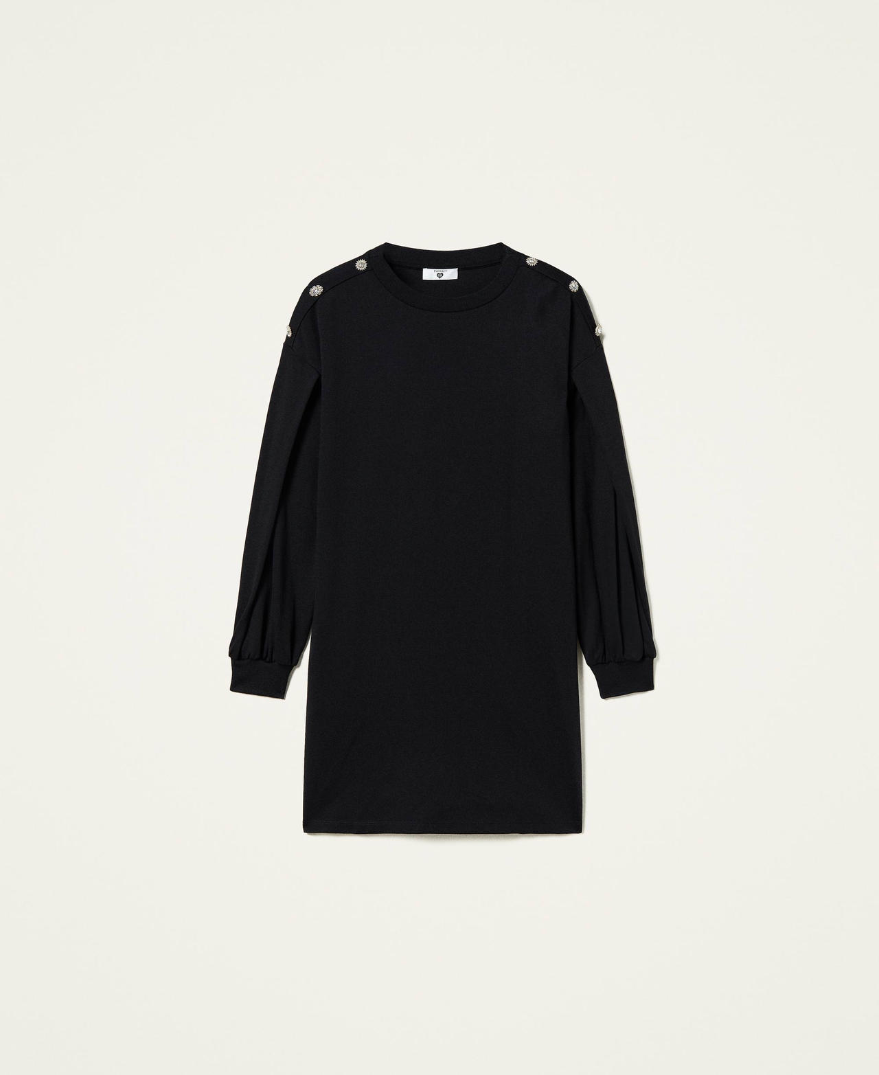 Robe avec boutons bijoux Noir Femme 212LL2FHH-0S