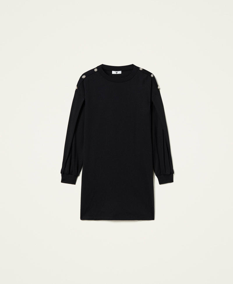 Abito con bottoni gioiello Nero Donna 212LL2FHH-0S