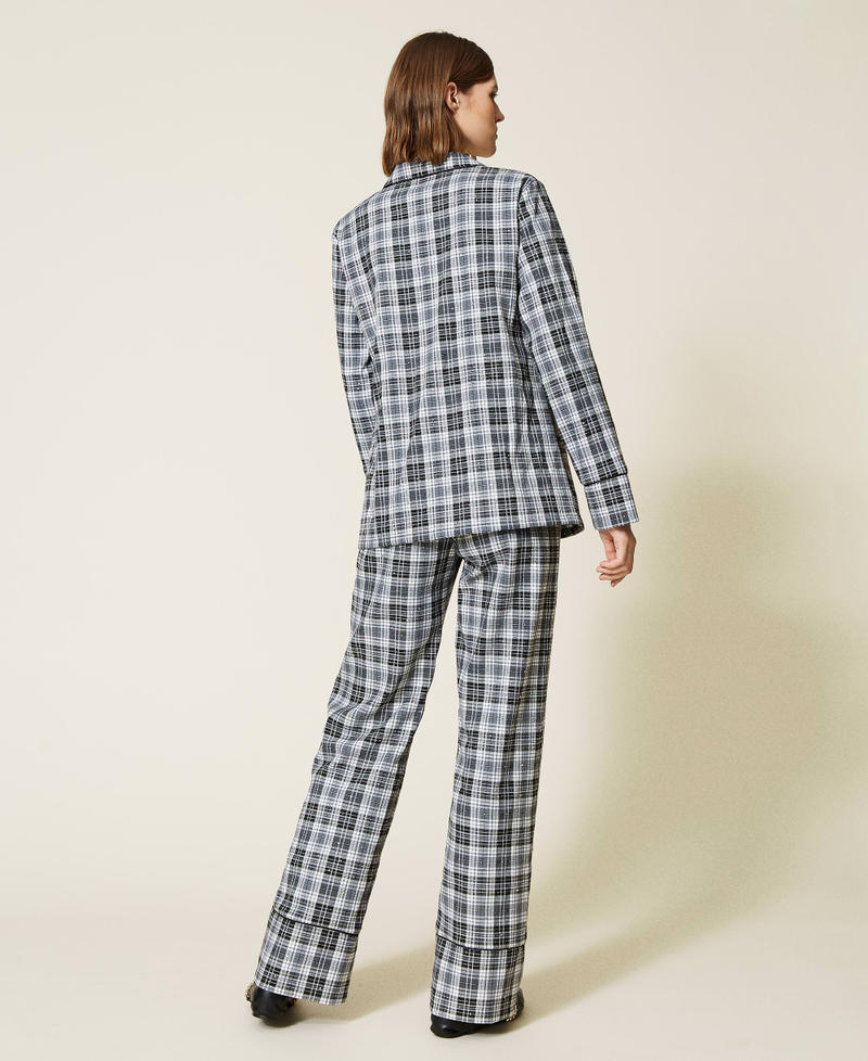 Pijama largo de estampado de cuadros Check Mujer 212LL2LFF-03