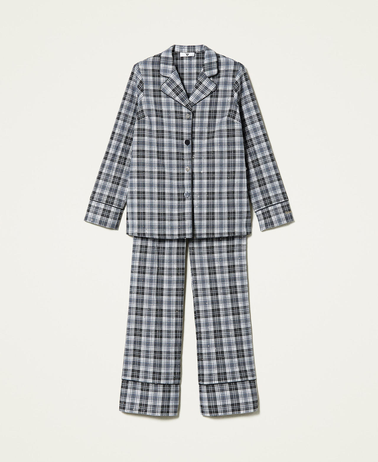 Pijama largo de estampado de cuadros Check Mujer 212LL2LFF-0S