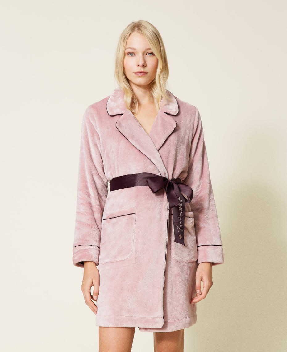 Dressing gown with logo belt “Pale Mauve” Pink Woman 212LL2NBB-01