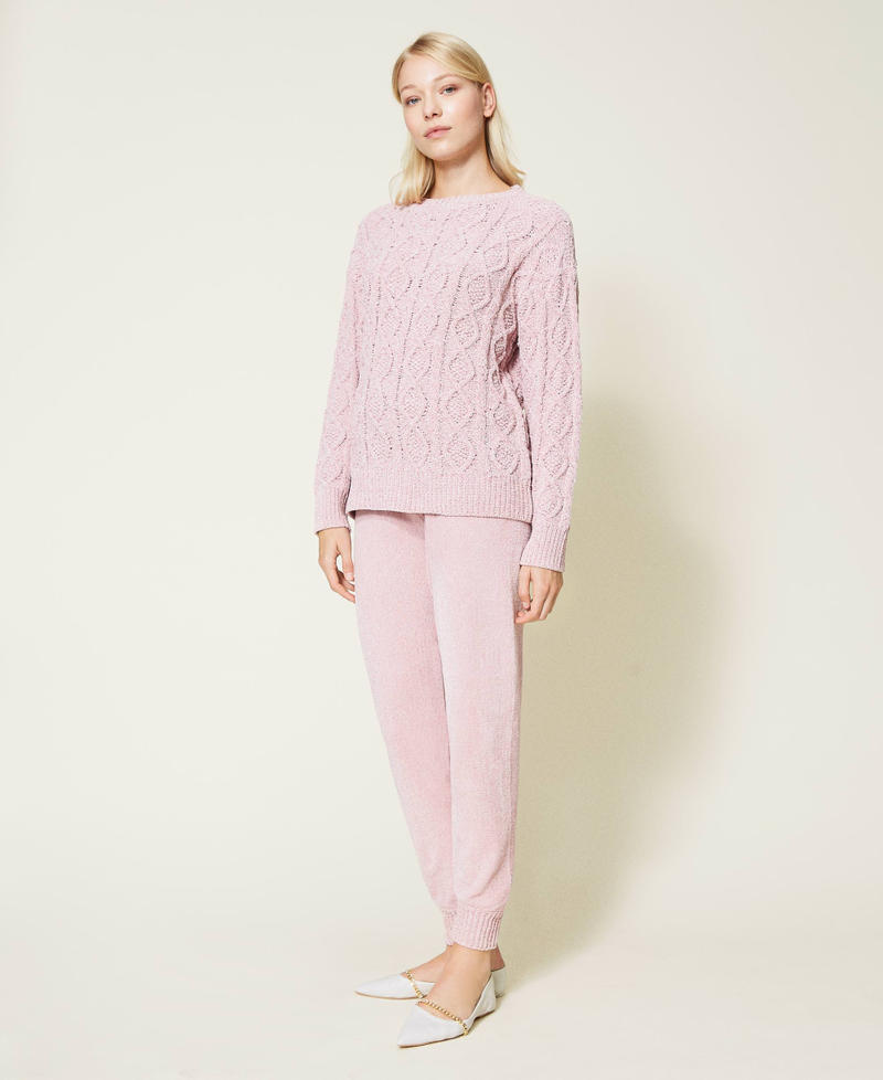 Maglia e pantaloni in ciniglia lurex Rosa "Pale Mauve" Donna 212LL3GJJ-03
