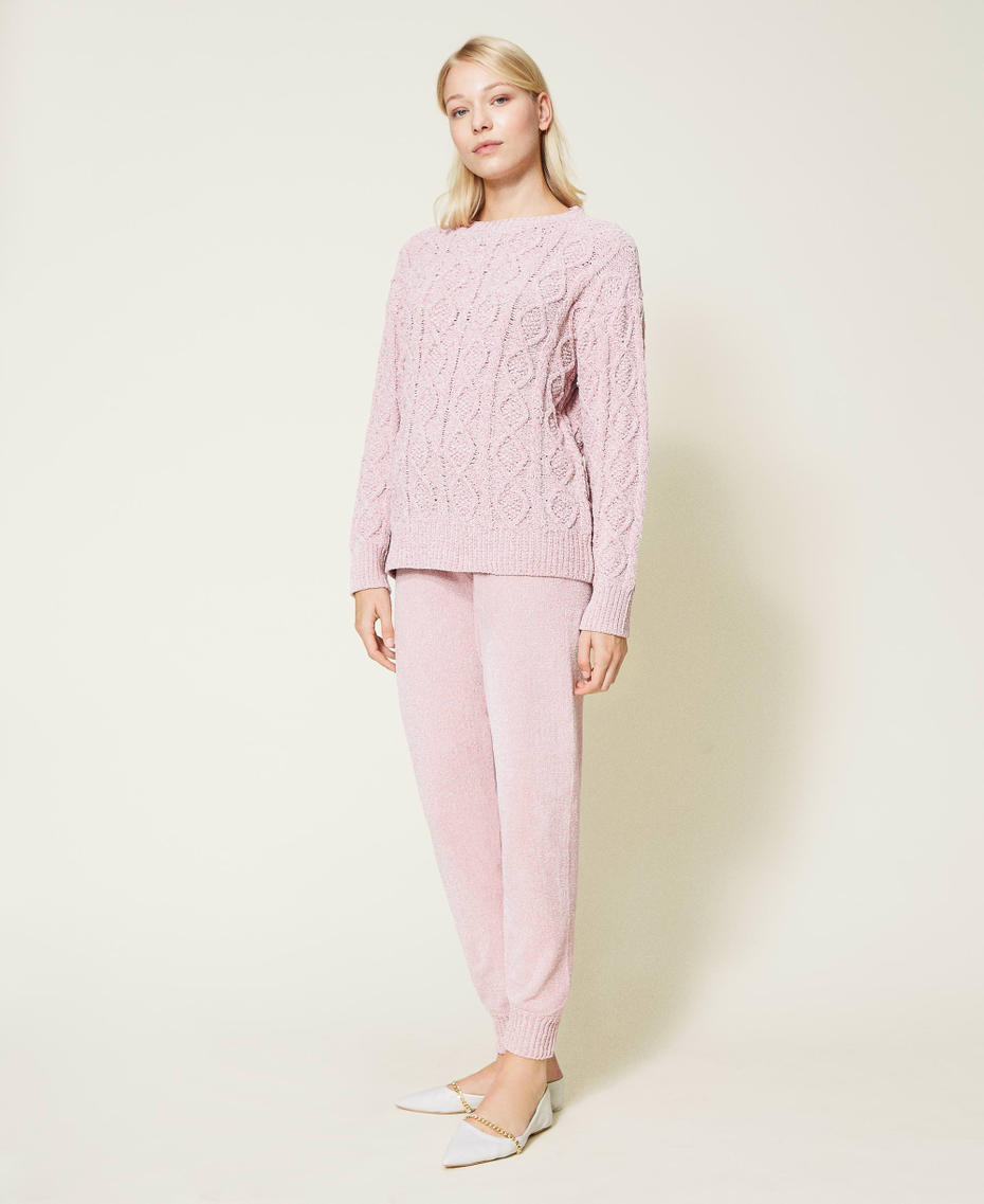 Lurex chenille jumper and trousers “Pale Mauve” Pink Woman 212LL3GJJ-03