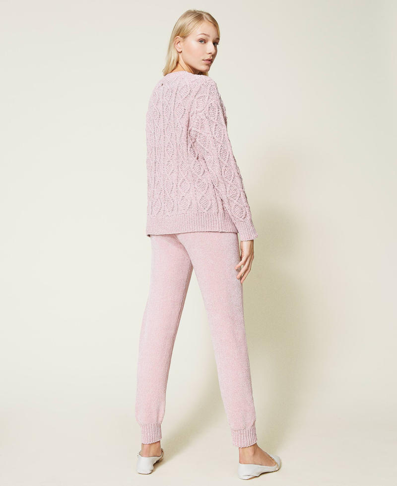Maglia e pantaloni in ciniglia lurex Rosa "Pale Mauve" Donna 212LL3GJJ-04