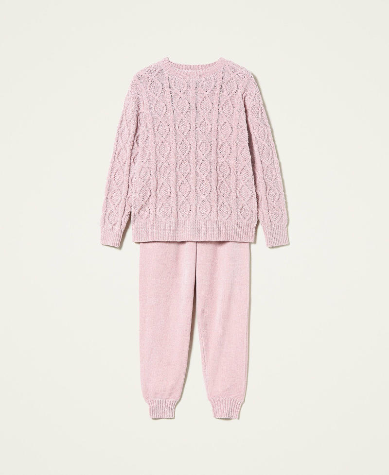 Lurex chenille jumper and trousers “Pale Mauve” Pink Woman 212LL3GJJ-0S