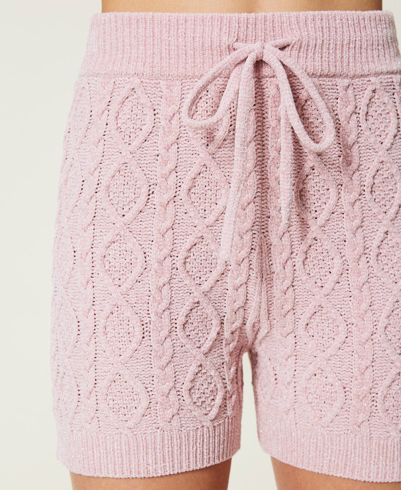 Lurex chenille jumper and shorts “Pale Mauve” Pink Woman 212LL3GKK-06