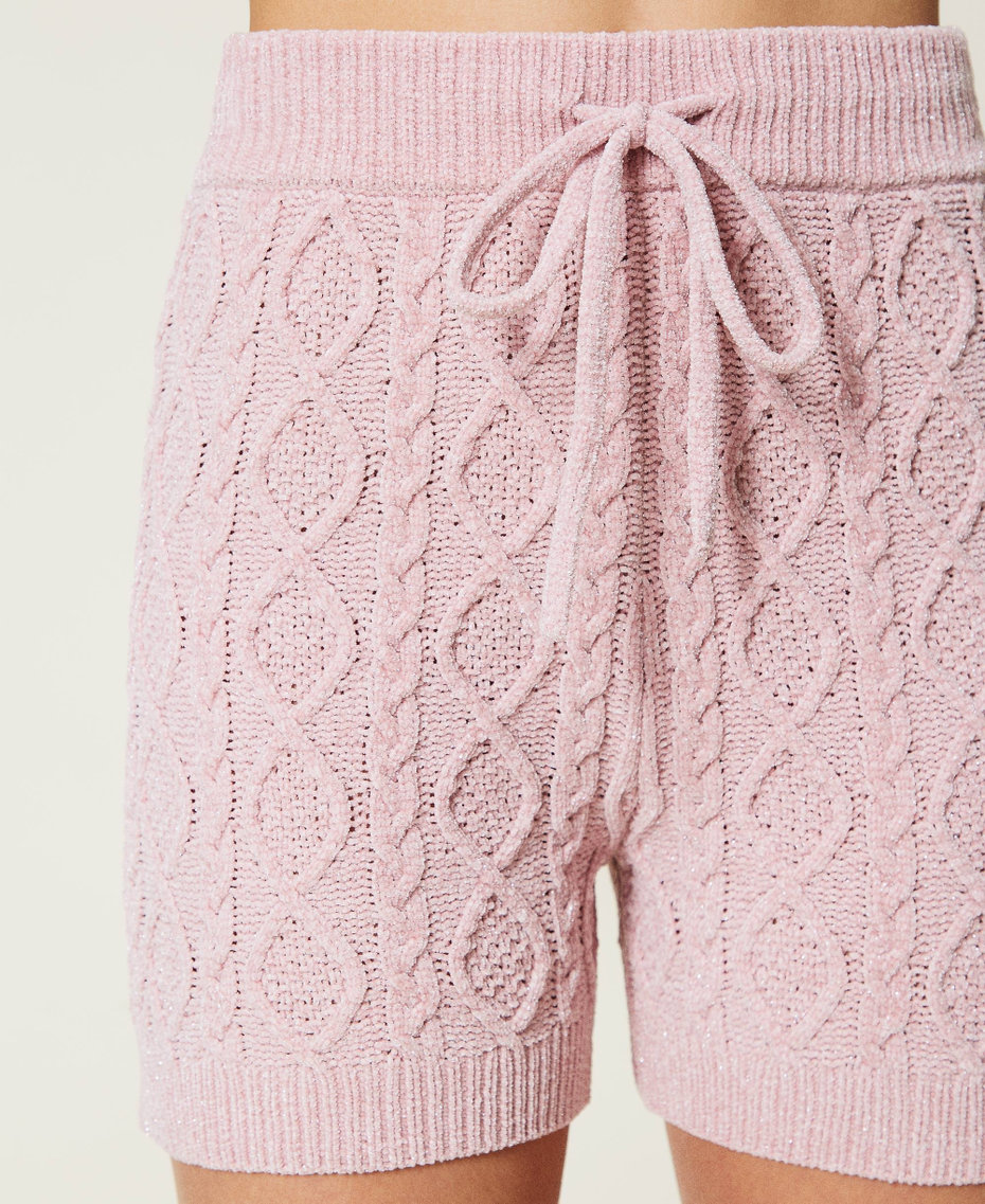 Pull et short en chenille lurex Rose &laquo;&nbsp;Mauve P&acirc;le&nbsp;&raquo; Femme 212LL3GKK-06