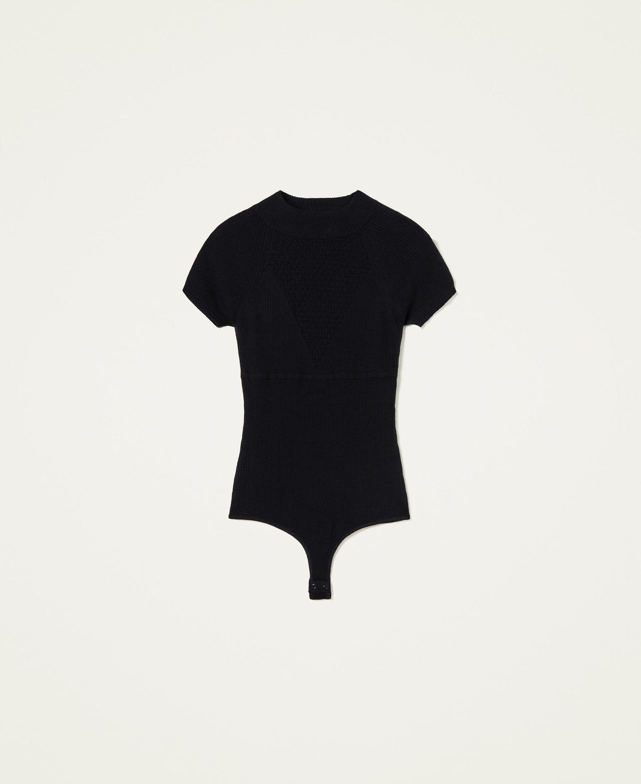 Ribbed bodysuit Black Woman 212LL3GNN-0S