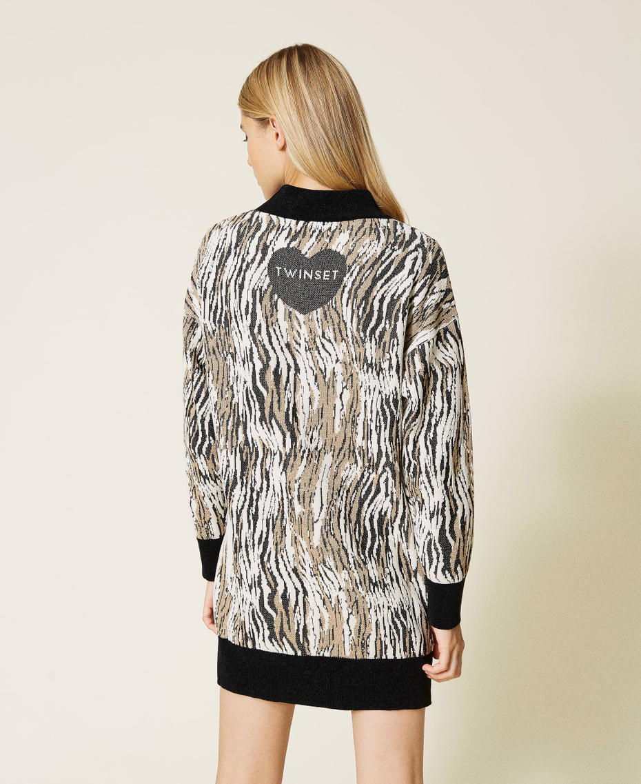 Jacquard chenille dress with animal print Tiger Jacquard Woman 212LL3GTT-04