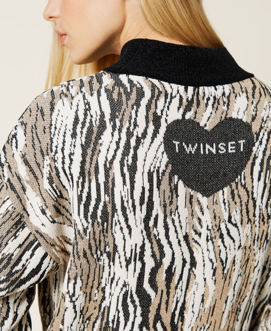 Jacquard chenille dress with animal print Tiger Jacquard Woman 212LL3GTT-05