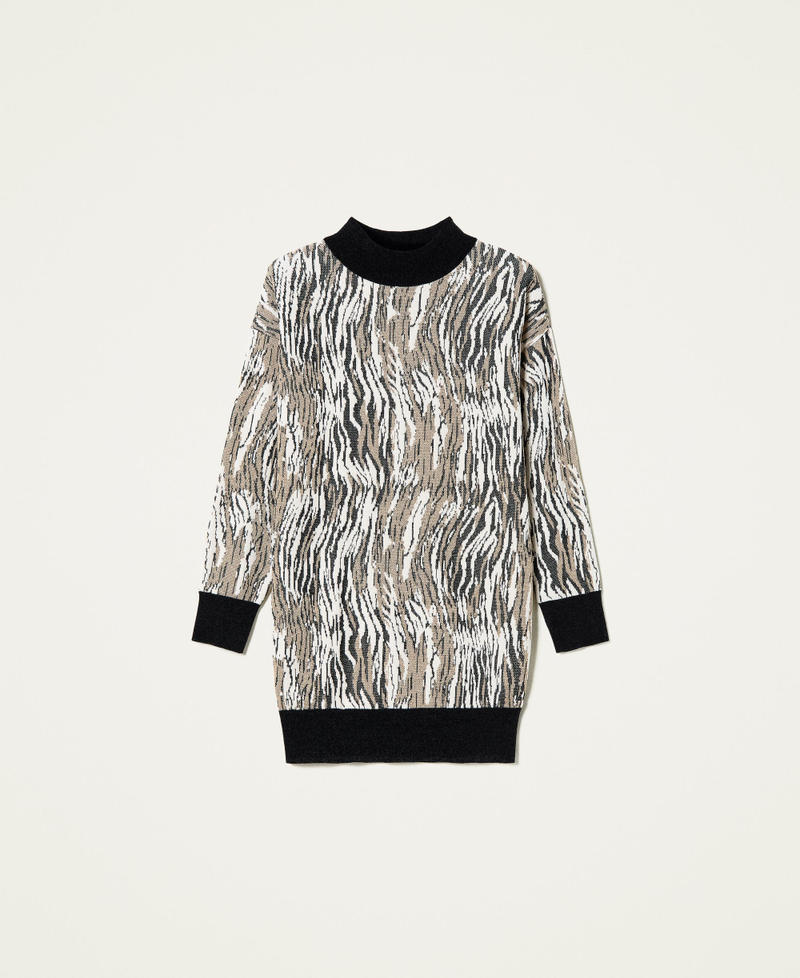 Jacquard chenille dress with animal print Tiger Jacquard Woman 212LL3GTT-0S