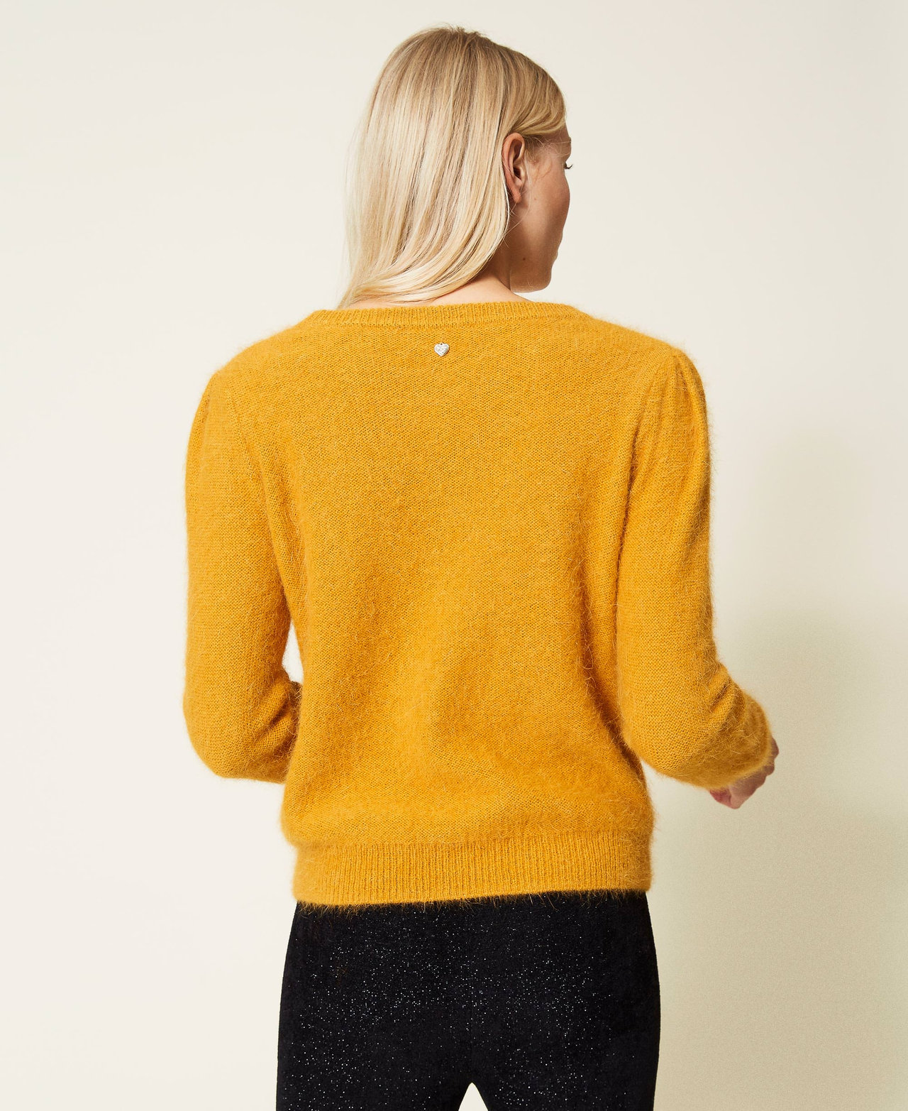 Angora blend jumper Saffron Yellow Woman 212LL3HSS-03