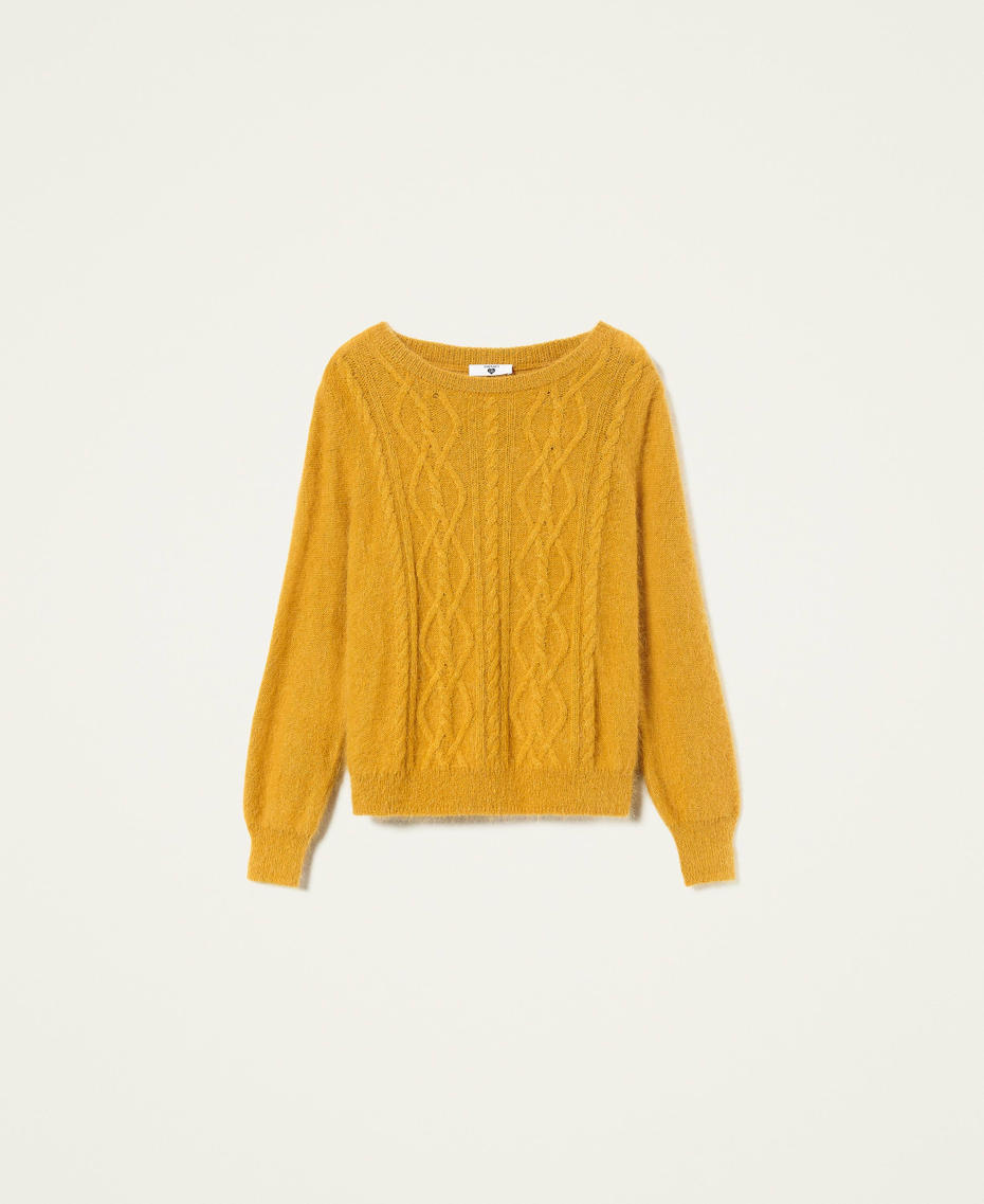 Angora blend jumper Saffron Yellow Woman 212LL3HSS-0S