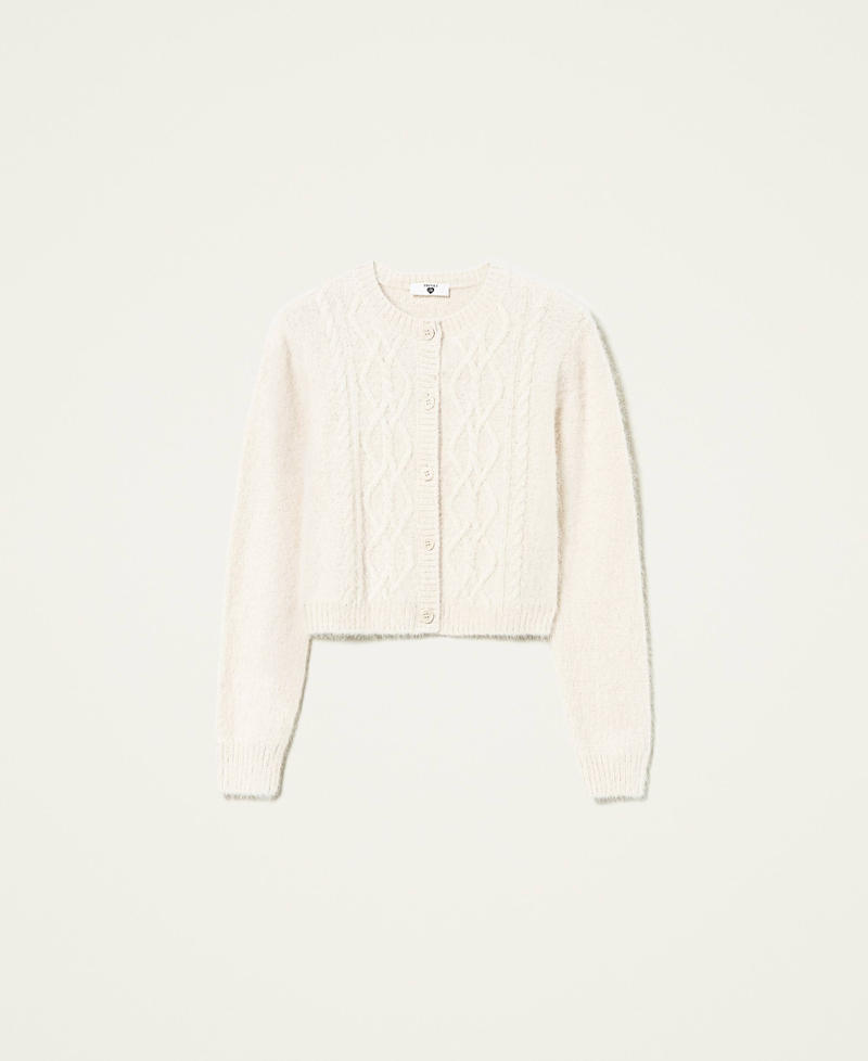 Angora blend cardigan "Shell" Beige Woman 212LL3HTT-0S