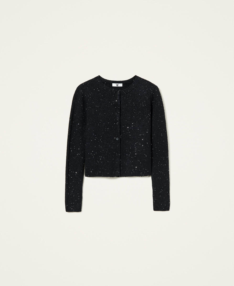 Glitter black cardigan outlet