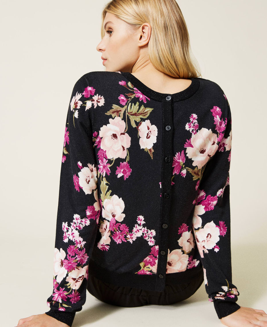 Pull-cardigan avec imprim&eacute; floral Imprim&eacute; Fleurs Femme 212LL3JDD-01