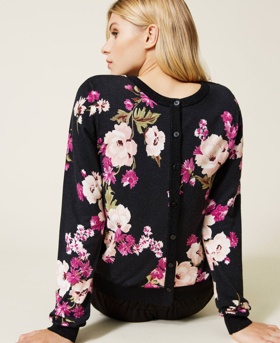 Floral print cardigan-jumper Woman, Patterned