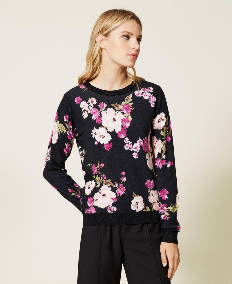 Pull-cardigan avec imprim&eacute; floral Imprim&eacute; Fleurs Femme 212LL3JDD-02