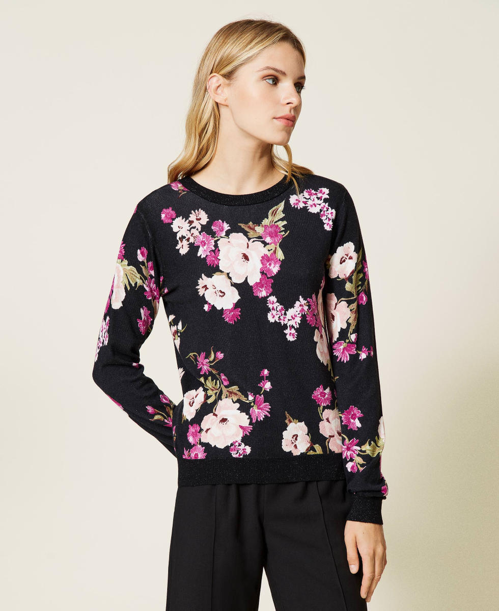 Black floral jumper online