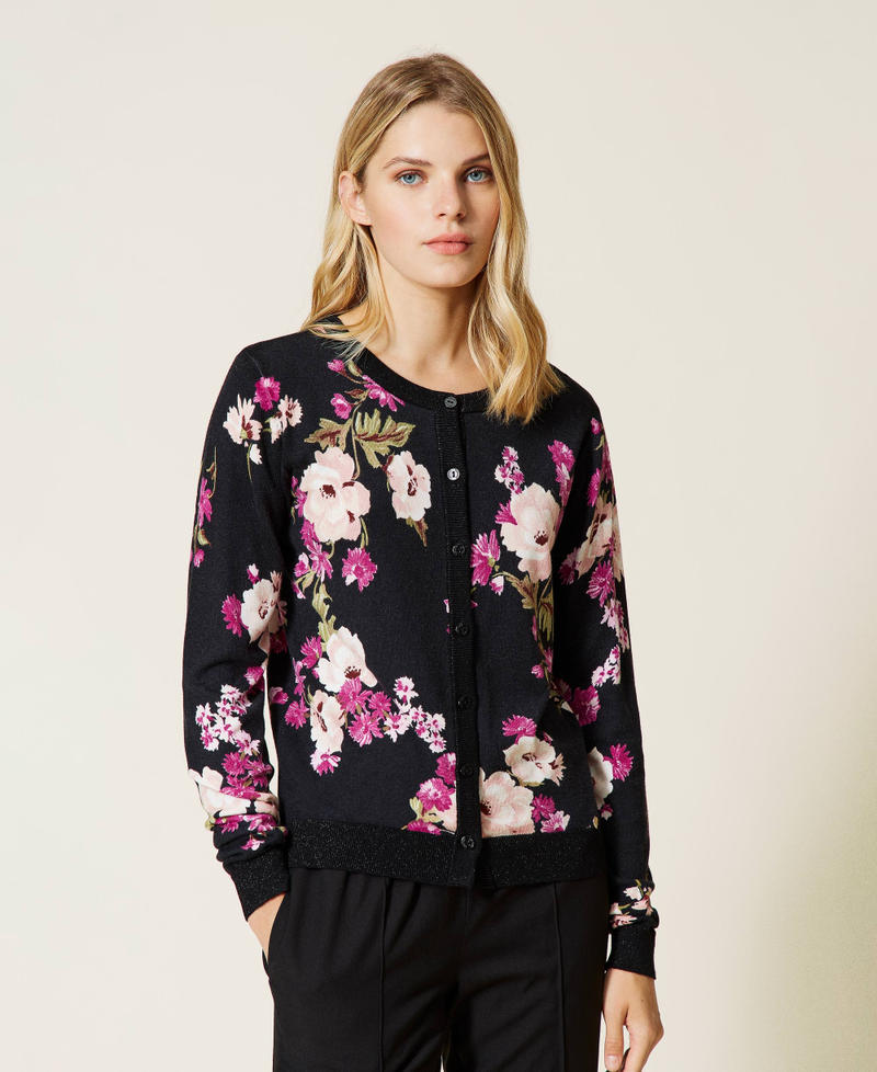 Pull-cardigan avec imprim&eacute; floral Imprim&eacute; Fleurs Femme 212LL3JDD-04