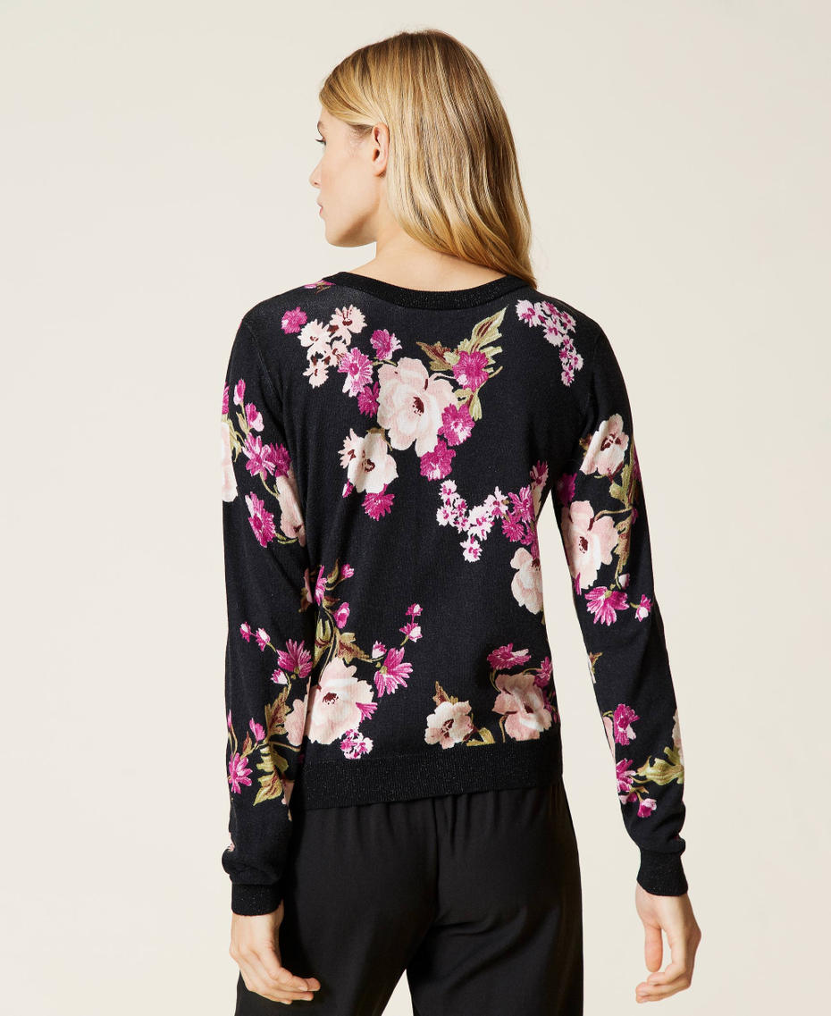 Pull-cardigan avec imprim&eacute; floral Imprim&eacute; Fleurs Femme 212LL3JDD-05
