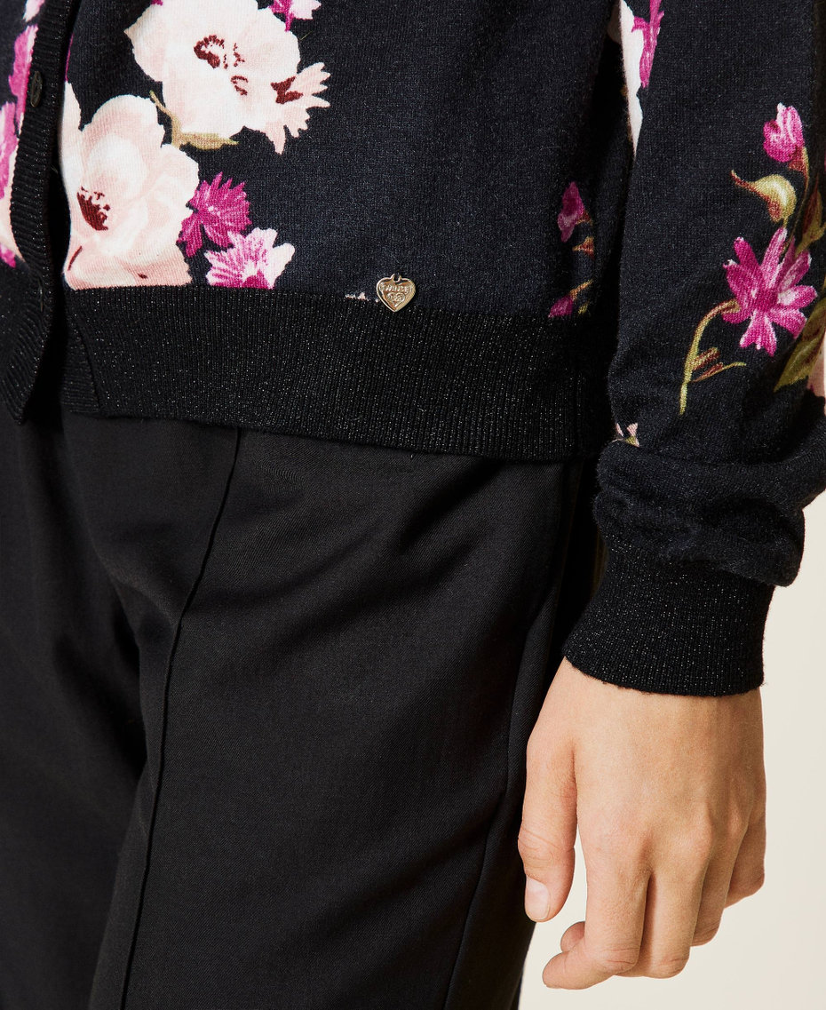 Pull-cardigan avec imprim&eacute; floral Imprim&eacute; Fleurs Femme 212LL3JDD-06