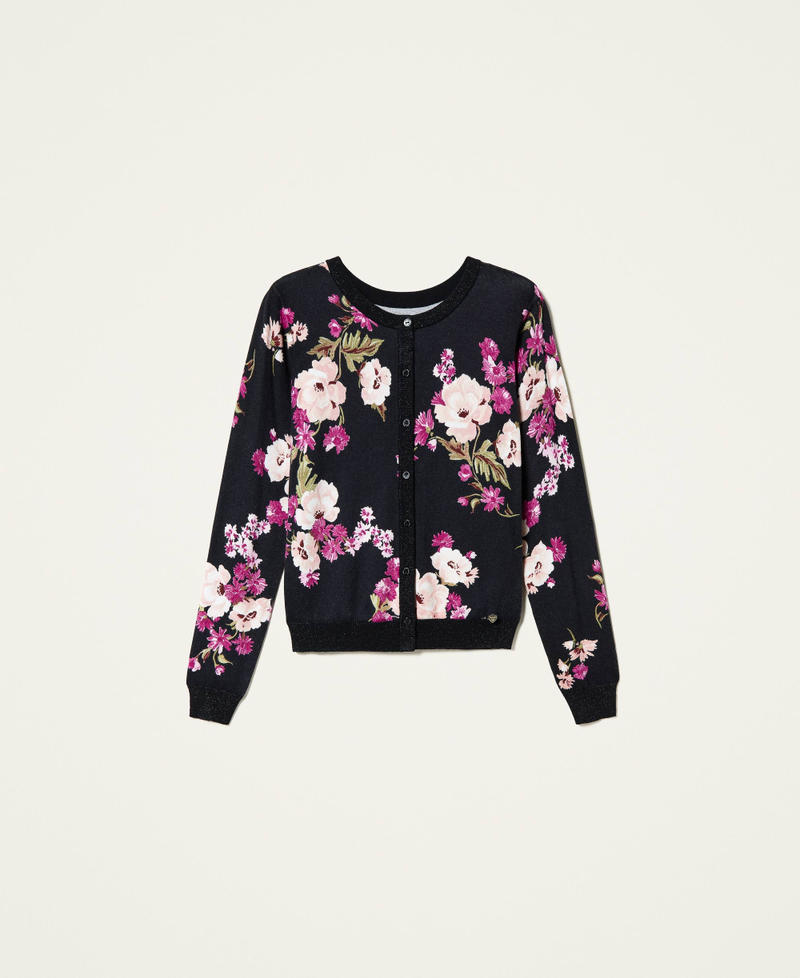 Pull-cardigan avec imprim&eacute; floral Imprim&eacute; Fleurs Femme 212LL3JDD-0S