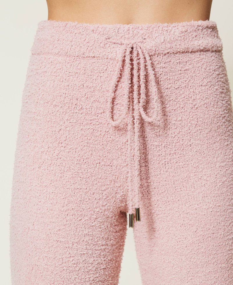 Pull avec incrustation et pantalon en chenille Bicolore Rose &laquo;&nbsp;Mauve P&acirc;le&nbsp;&raquo; / Beige&nbsp;&laquo;&nbsp;Shell&nbsp;&raquo; Femme 212LL3JSS-05