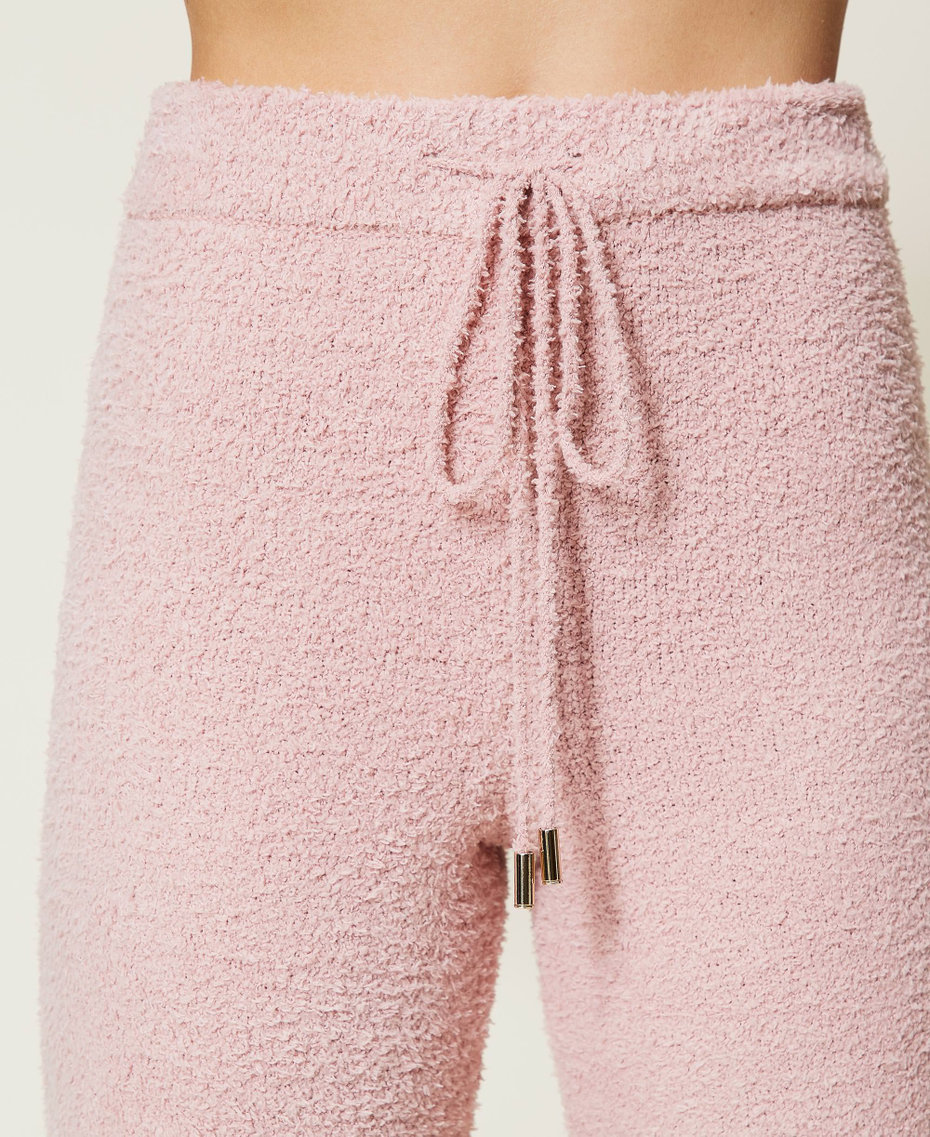 Maglia con intarsio e pantaloni in ciniglia Bicolor Rosa "Pale Mauve" / Beige "Shell" Donna 212LL3JSS-05
