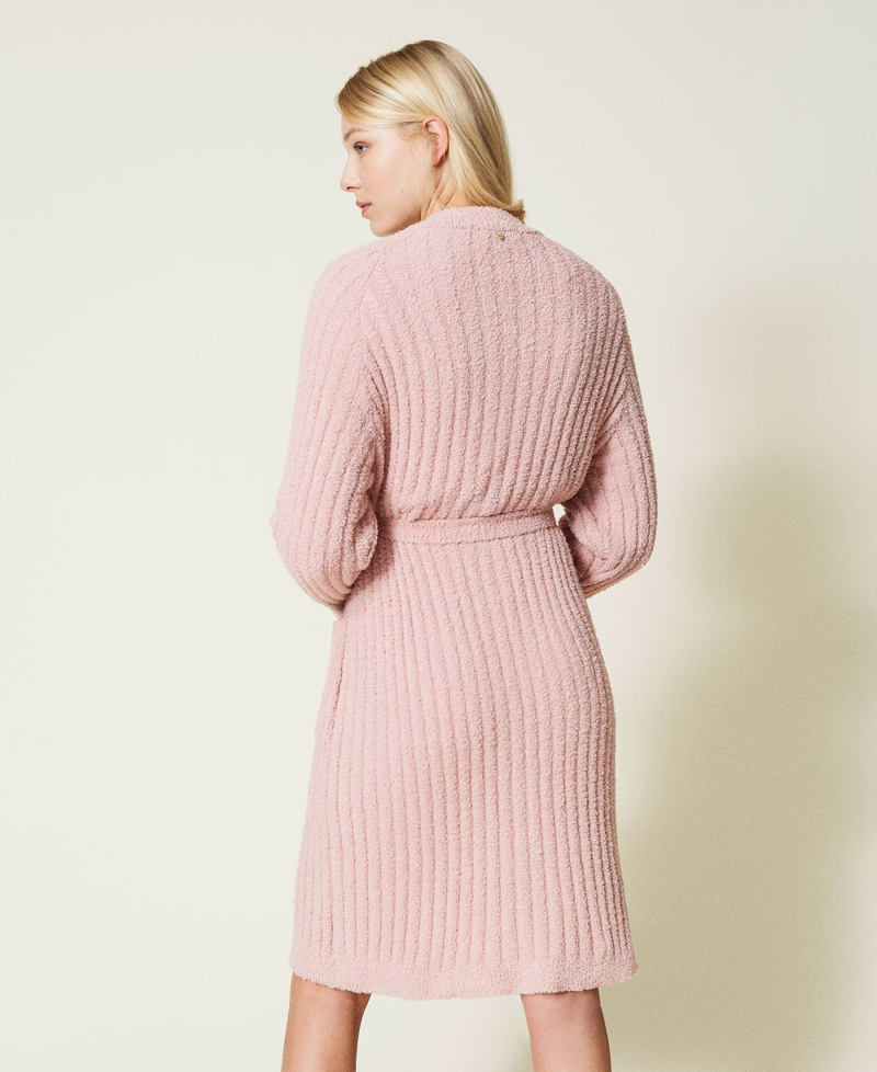 Long chenille cardigan &ldquo;Pale Mauve&rdquo; Pink Woman 212LL3JTT-04