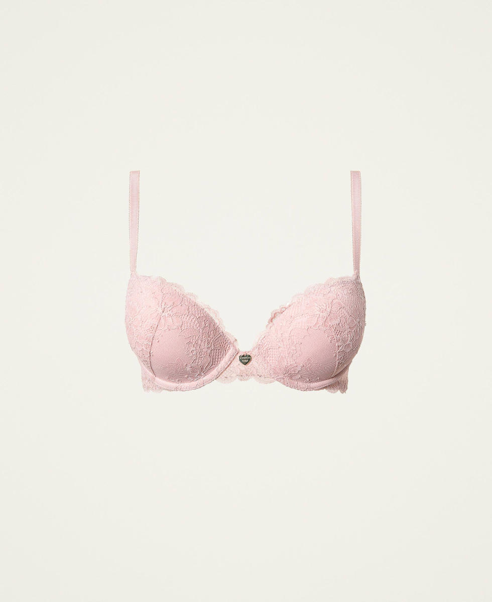 Floral lace push-up bra Woman, Pink