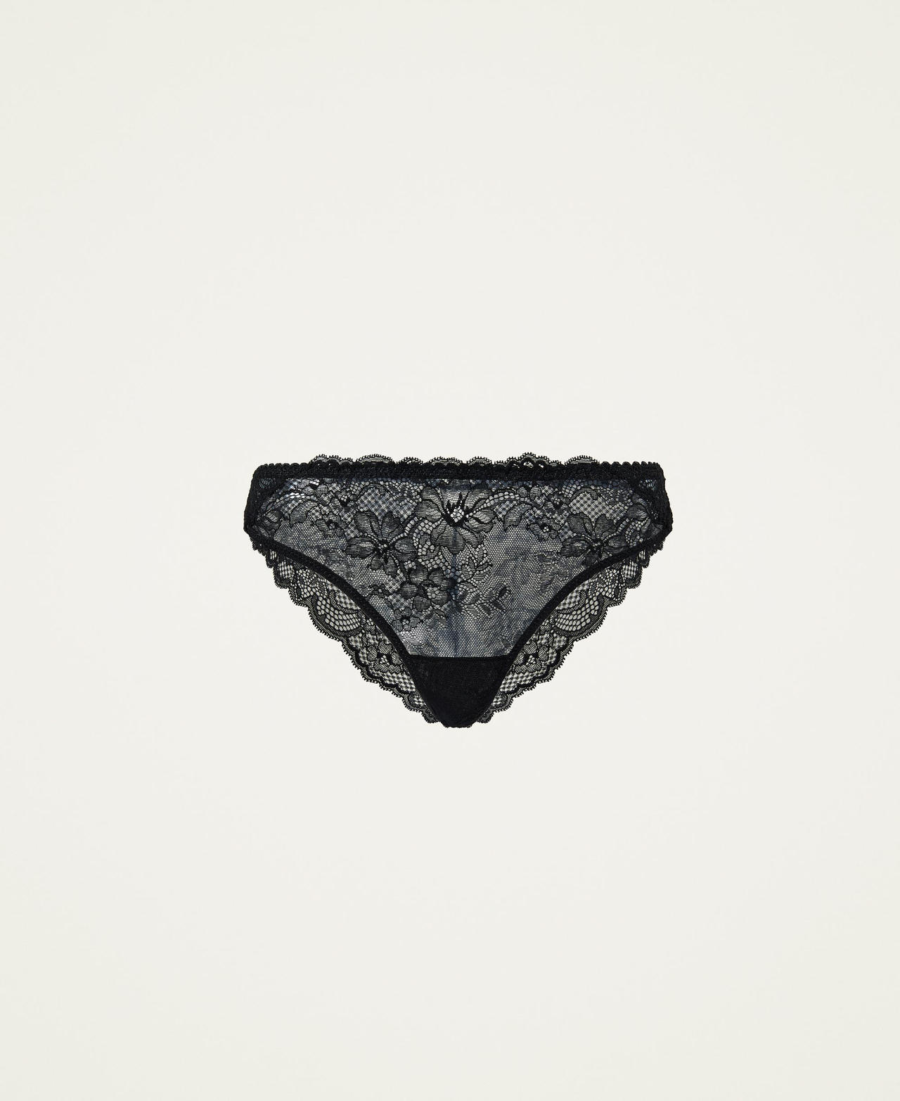 Floral lace Brazilian briefs Black Woman 212LL6P77-0S