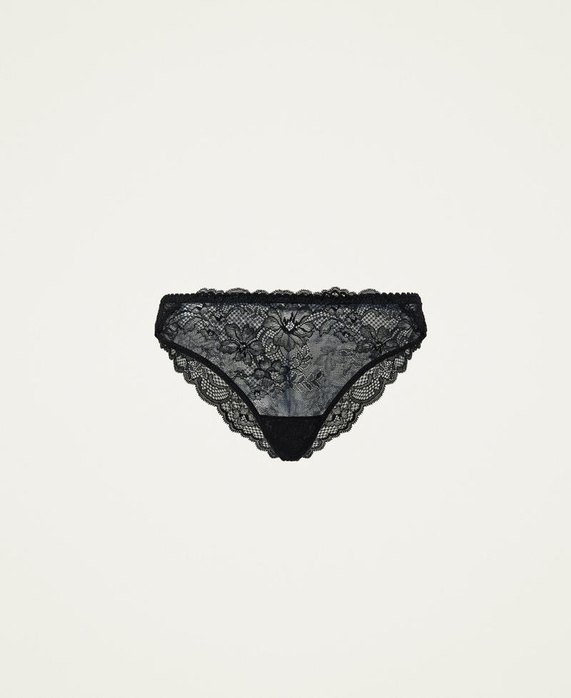 Floral lace Brazilian briefs Black Woman 212LL6P77-0S