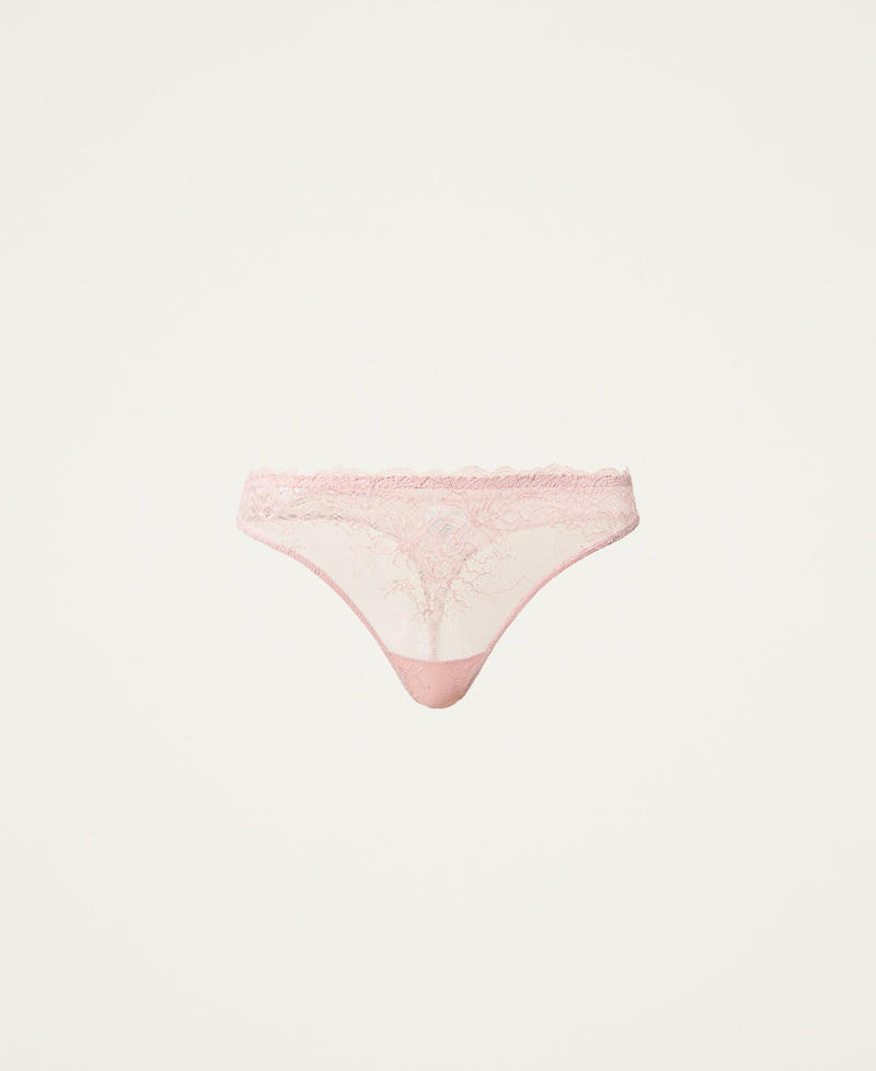 Floral lace g-string “Pale Mauve” Pink Woman 212LL6P88-0S