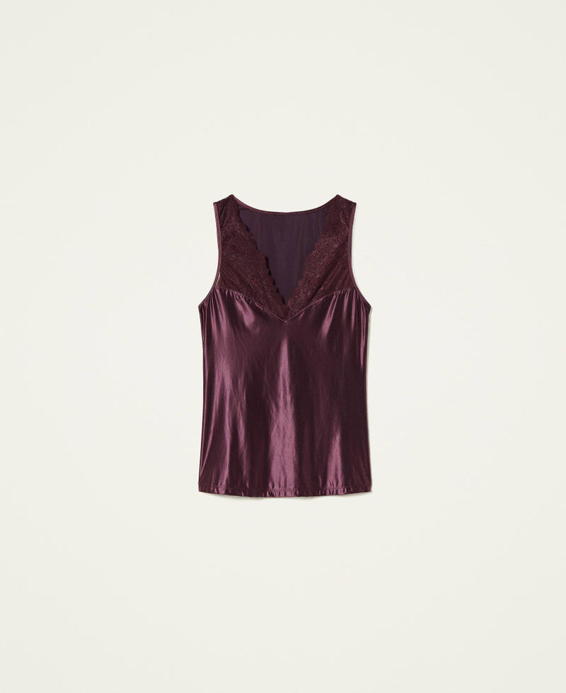 Top intimo in pizzo e raso Viola "Dark Wine" Donna 212LL6PXX-0S