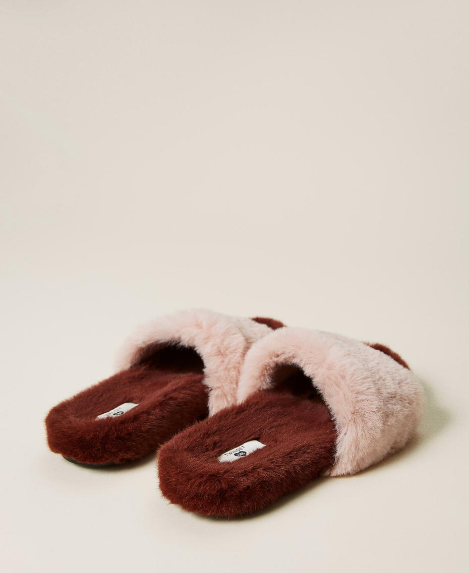 Two-tone slides Two-tone “Pale Mauve” Pink / “Dark  Wine” Purple Woman 212LLPZAA-04