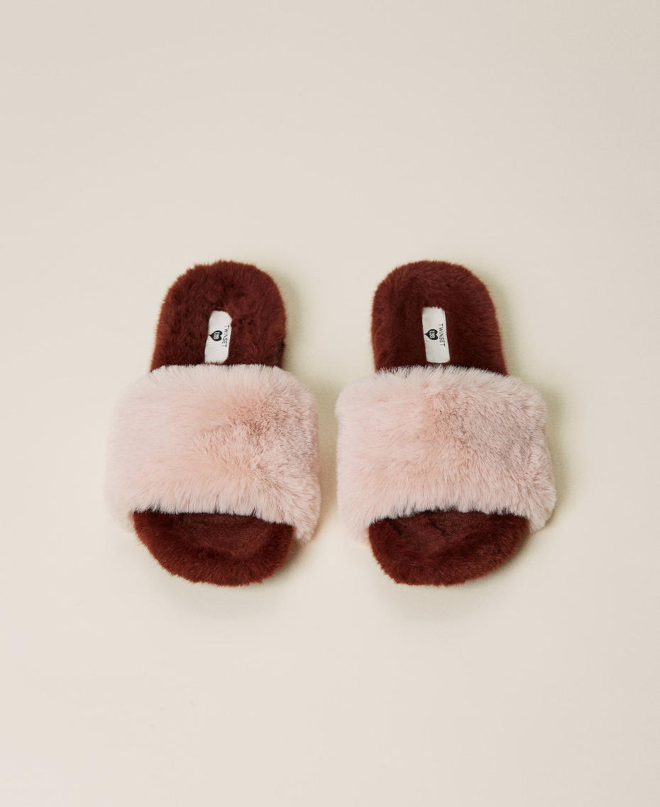 Two-tone slides Two-tone “Pale Mauve” Pink / “Dark  Wine” Purple Woman 212LLPZAA-05