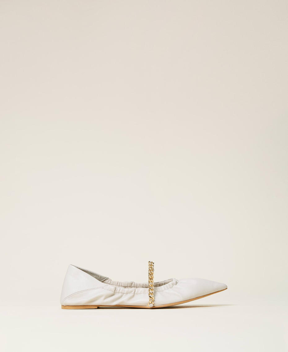Ballerine a punta con catena Beige "Shell" Donna 212LLPZBB-01