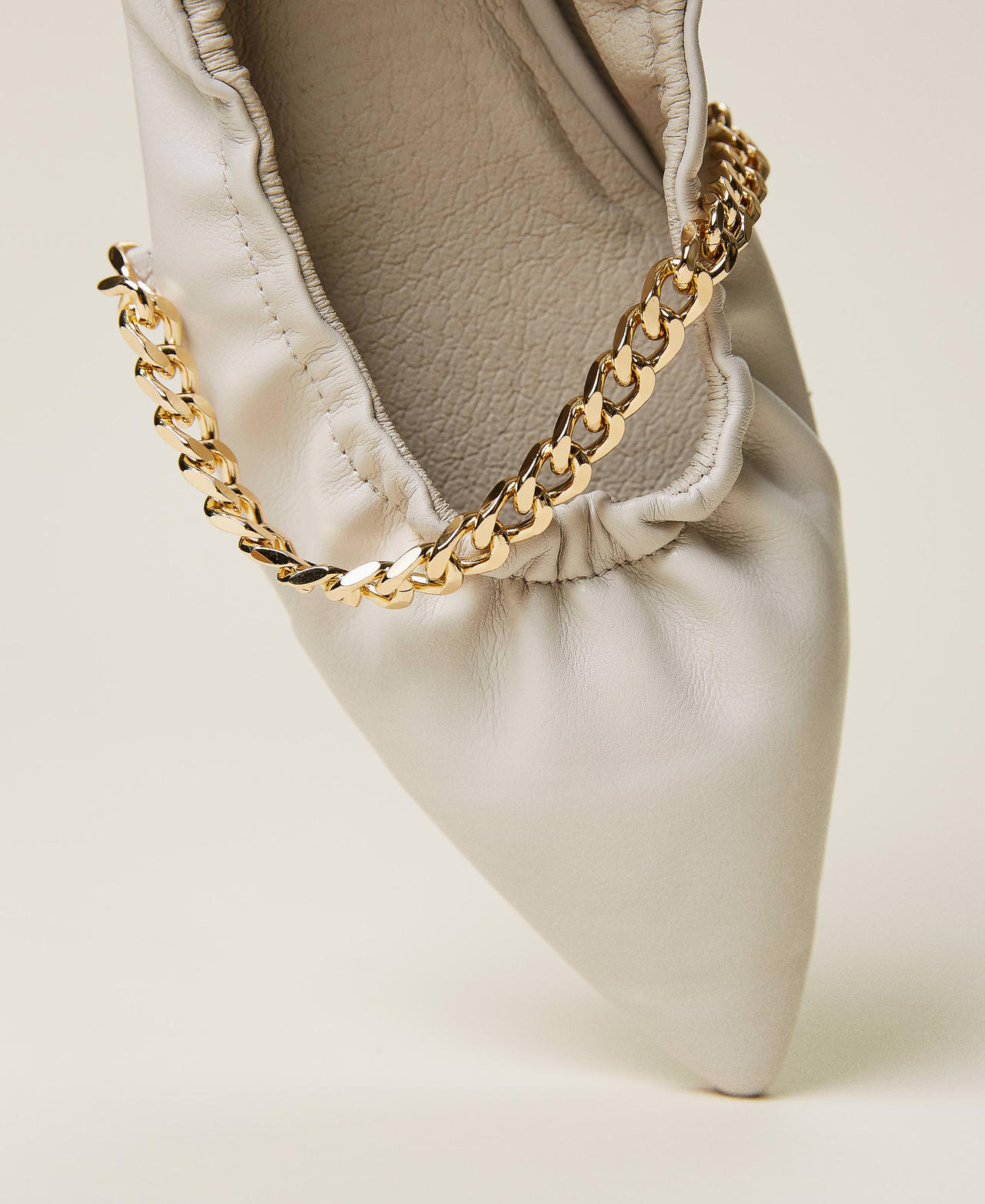 Ballerine a punta con catena Beige "Shell" Donna 212LLPZBB-03