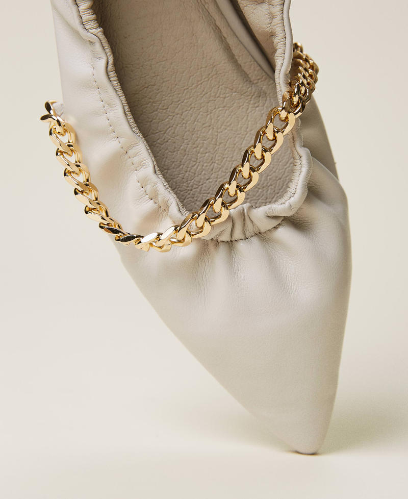 Ballerine a punta con catena Beige "Shell" Donna 212LLPZBB-03