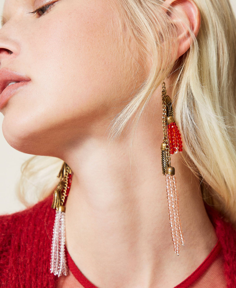 Boucles d’oreilles avec pompons de perles Or « Laiton Vieilli Cuivré » Femme 212TA401J-0T