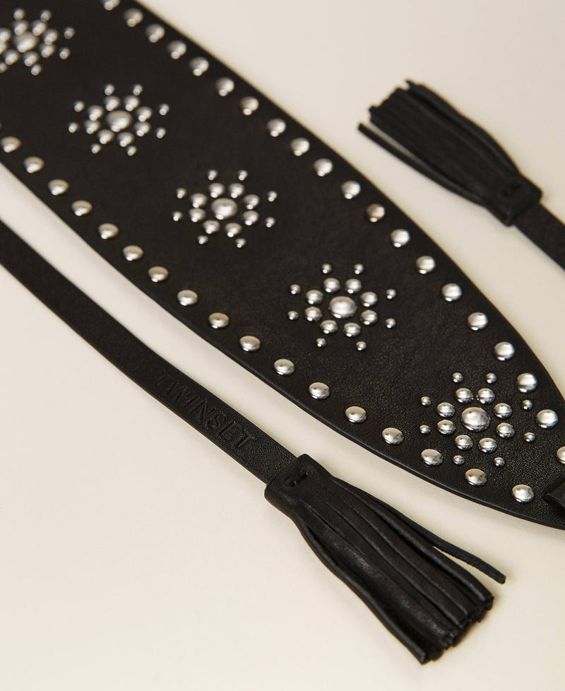 Studded leather belt Black Woman 212TA4118-02
