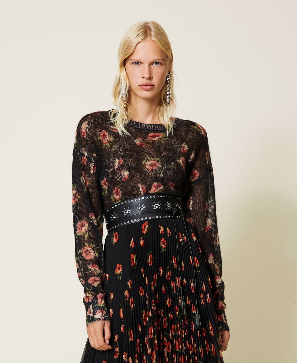 Studded leather belt