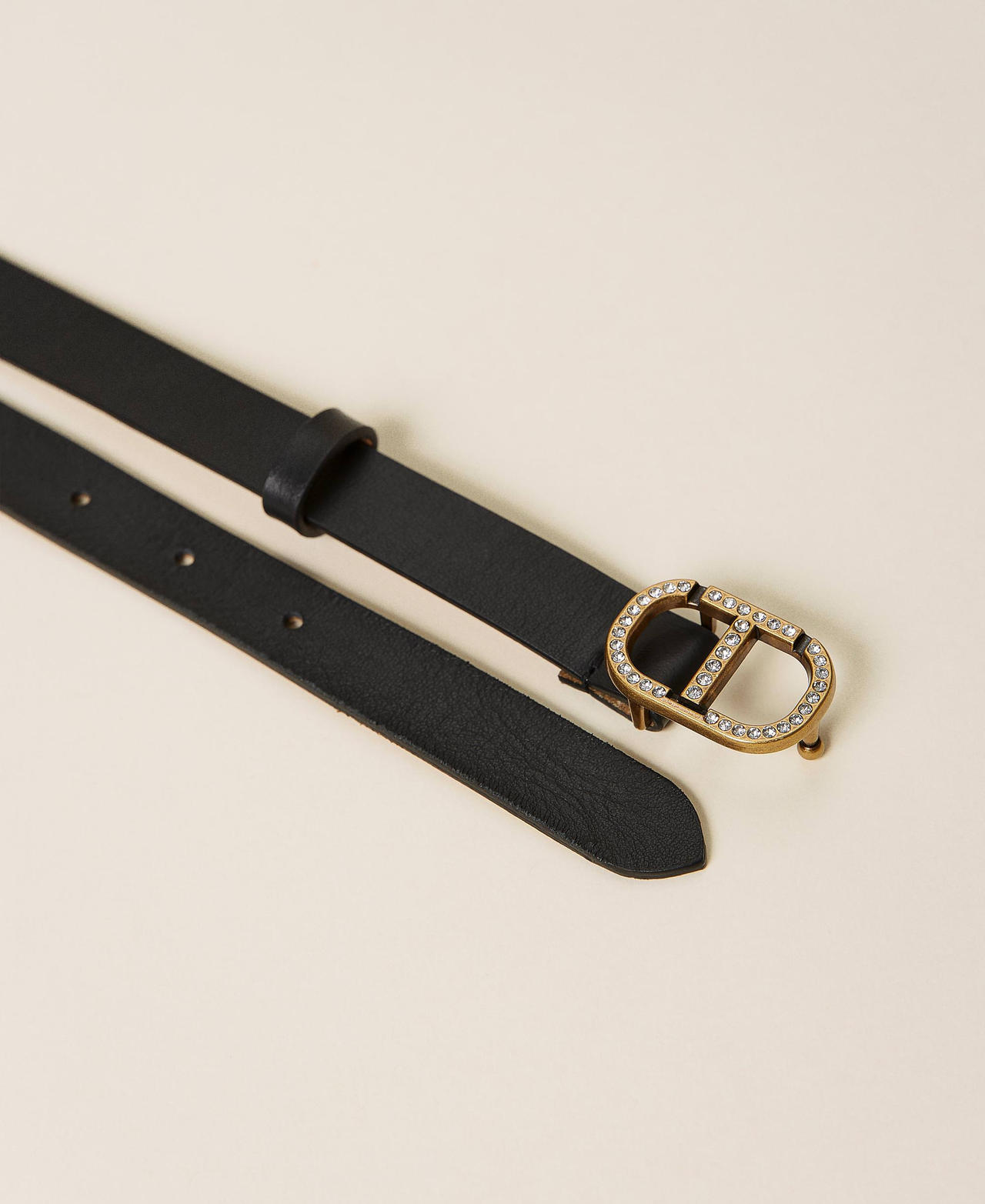 Lederg&uuml;rtel mit Logo und Strass