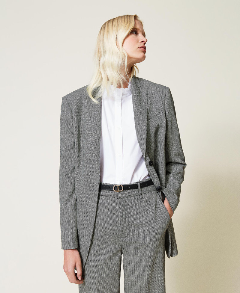 Lederg&uuml;rtel mit Logo und Strass