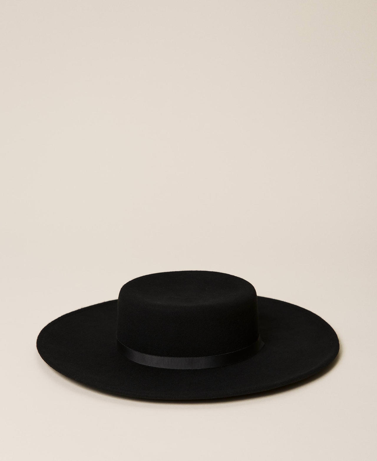 Wool cloth wide brim hat Woman Black TWINSET Milano