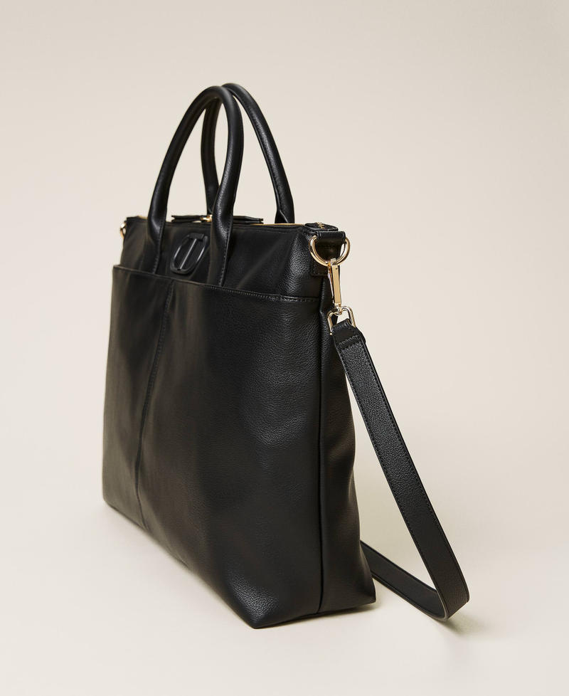 Borsa shopper con logo Nero Donna 212TB7030-02