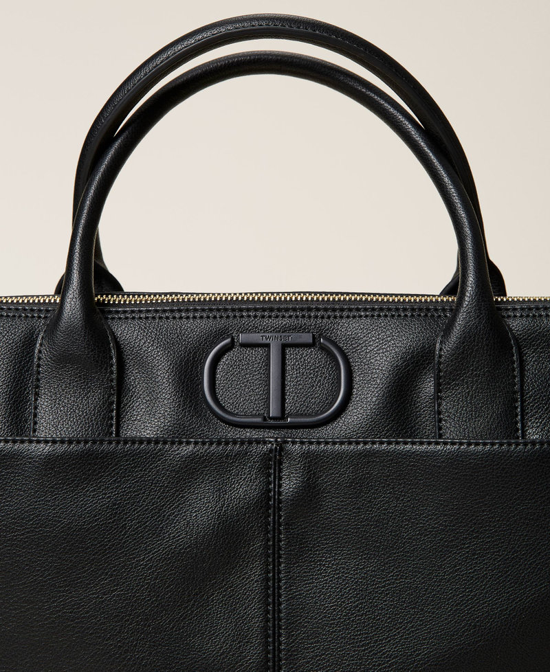 Shopper with logo Black Woman 212TB7030-03