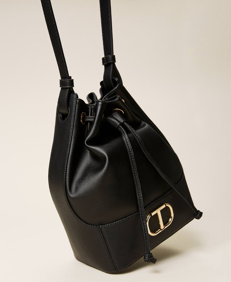 Bolso tipo saco con logotipo Negro Mujer 212TB7092-02